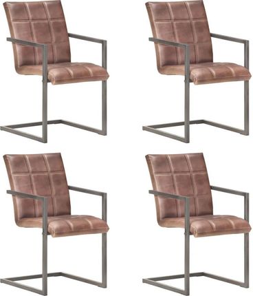 Zakito Europe Krzesła Retro Blokowe Z Konstrukcją Wspornikową Postarzany Brąz 51x56x91cm (ZE3067130)