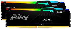 Zdjęcie Pamięć RAM Kingston Ddr5 Fury Beast Rgb 64Gb 6400 Cl32 Expo Czarna (KF564C32BBEAK264) - Kościan