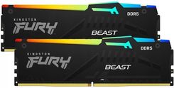 Zdjęcie Pamięć RAM Kingston Ddr5 Fury Beast Rgb 16Gb 2*8Gb /6000 Cl30 Expo Czarna (KF560C30BBEAK216) - Gąbin