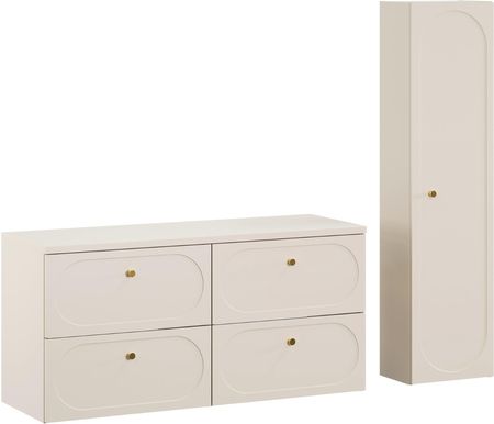 Comad Zestaw Szafka Pod Umywalkę Z Blatem 57X120Cm I Słupek Wysoki Donna Sand