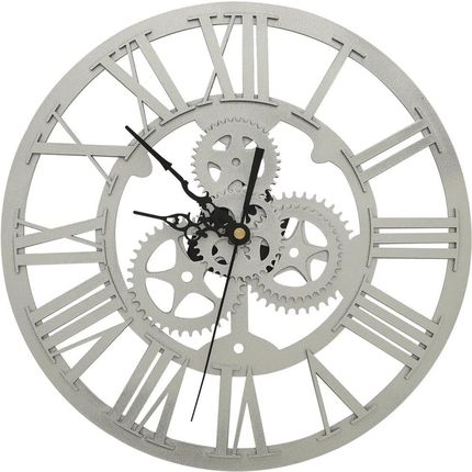Zakito Zegar ścienny z kołami zębatymi akryl 30 cm srebrno-czarny (Z325169)