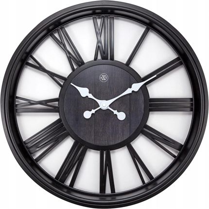 Nextime Klasyczny Cichy Zegar Ścienny Quebec 51cm Czarny Plastikowy Design (B086N3F2F4)