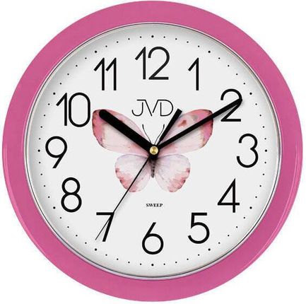 Jvd HP612.D12 25cm RÓŻOWY (Motyl) Zegar ścienny (HP612D12)