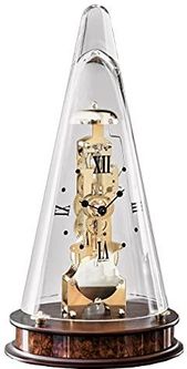 Hermle 22716-030791 mechaniczny zegar stołowy z przeszkleniem orzech Ø 18cm x 35cm (22716030791)