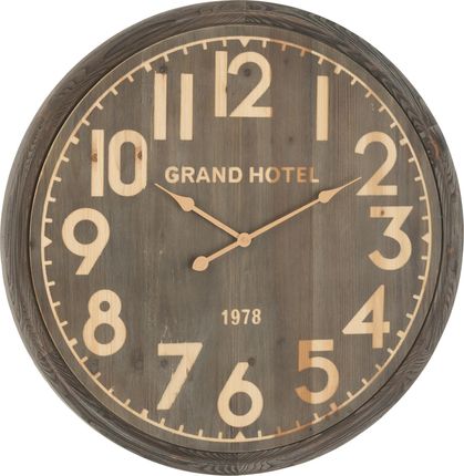 J-Line Zegar Ścienny Grand Hotel Mdf Czarny Naturalny Duży