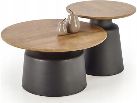 MALOMI zestaw 2 ław, naturalny/czarny, komplet, nowy model, realne zdjęcia