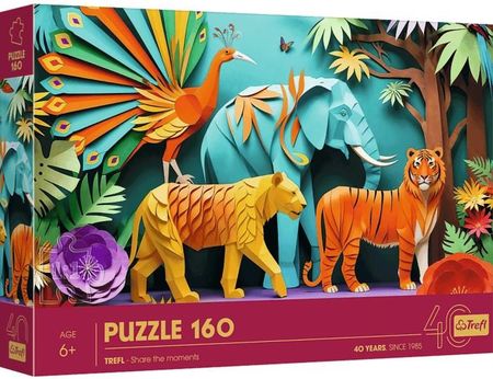Trefl Puzzle z efektem 3D 160el. 40-lecie Trefl - Dżungla 40051