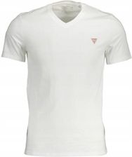 T-shirt męski biały serek/dekolt V Guess rozmiar L, jakość premium!