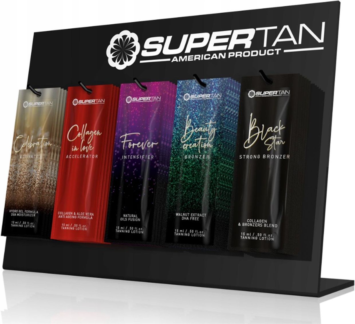 Zdjęcie Supertan Stojak Ekspozytor Do Produktów Czarny Plexi 5 Haczyków Black - Chorzów