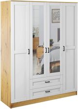 Zdjęcie Mebel Bos Szafa Cento Ii 160X200 4D2S Dąb Artisan Biała Ramka Z Lustrem - Płock