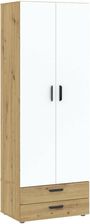 Zdjęcie Intermeble Szafa Uchylna Basic Two 2D2S Dąb Artisan Biała Z Podstawką - Dziwnów