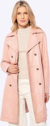 Damski płaszcz ze skóry owczej różowy