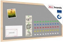 Allboards Tablica Tekstylna (Filcowa) 80X40cm Szara W Ramie Drewnianej