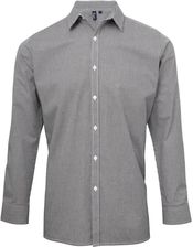 Zdjęcie Męska Koszula Z Długim Rękawem Gingham Micro Checked - Czarna Białostocka