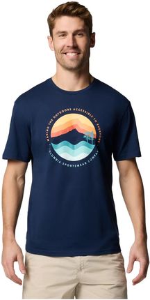 Koszulka męska - t-shirt Columbia Path Lake II Graphic Tee 1934814468 Granatowy