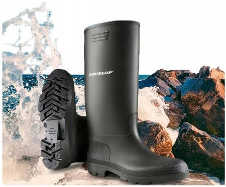 Kalosze DUNLOP Buty Męskie Czarne Wysokie ORYGINALNE Gumowce Gumiaki Lekkie