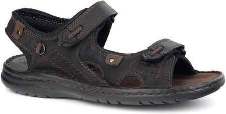 Męskie sandały skórzane 552K z rzepami – idealne na lato dla aktywnych mężczyzn czarne