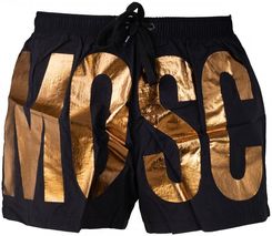 MOSCHINO luksusowe włoskie szorty kąpielowe Gold Logo Print