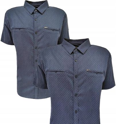 Koszula męska sportowa bawełna w krateczkę NAVY BLUE BAGARDA 4XL