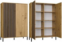 Zdjęcie Witryna Nowoczesna Duża Dąb Artisan Lamele Front Ryflowany - Mikstat