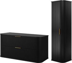 Zdjęcie Rodan Zestaw Mebli Łazienkowych Elegance Z Szafką Podumywalkową 100Cm I Słupkiem Czarny - Otyń