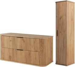 Zdjęcie Rodan Zestaw Mebli Łazienkowych Elegance Z Szafką Podumywalkową 100Cm I Słupkiem Dąb Craft Złoty - Ryn