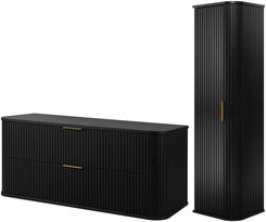 Zdjęcie Rodan Zestaw Mebli Łazienkowych Elegance Z Szafką Podumywalkową 120Cm I Słupkiem Czarny - Lubsko