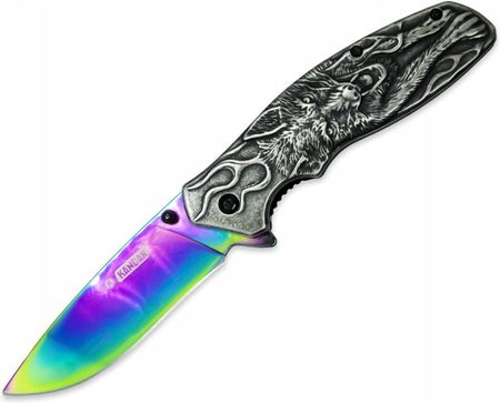 Kandar Nóż Składany Wilk Rainbow Blade Klips N507 - zdjęcie 3