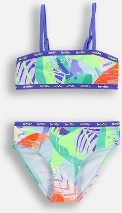 Strój kąpielowy dziewczęcy wielokolorowy  dwuczęściowy z szybkoschnącego materiału