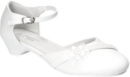 AMERICAN KOM63 BUTY KOMUNIJNE DLA DZIEWCZYNKI BUTY GALOWE PANTOFLE BIAŁE 37