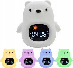 Lampka Nocna Silikon Zegar Miś Budzik Data Muzyka Oświetlenie Rgb 1800Mah / Jl822 / Miś