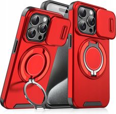 Proflo Etui Do Iphone 15 Pro Czerwone Pancerne Magsafe Osłona Aparatu Case