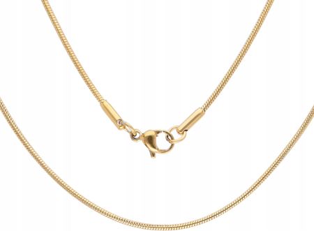 Łańcuszek ze stali szlachetnej klasyczny 60 cm linka żmijka złoty metalowy