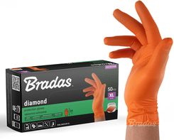 Zdjęcie Bradas Rękawice Nitrylowe Diamond Pomarańczowe Xl 9-10 /50Szt. - Michałowo