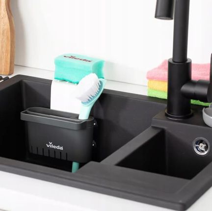 Organizer Regulowany Na Zlew 15,5X15,5X17,5Cm Szary Na Szczotki I Gąbki - zdjęcie 2