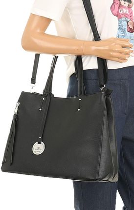 JGL Just Glamour Włoska Torebka Damska kuferek listonoszka WHSG18671 Black - zdjęcie 3