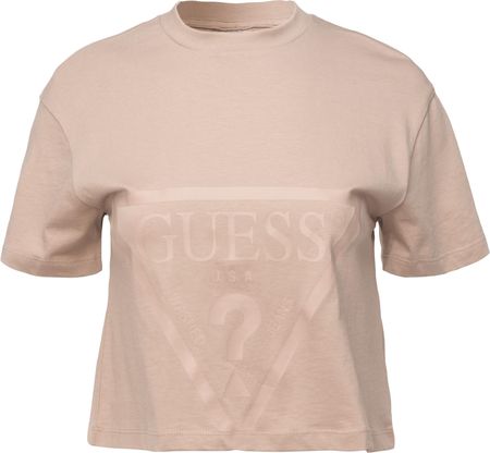 Damska Koszulka z krótkim rękawem Guess Adele Crop T-Shirt V2Yi06K8Hm0-G4Q9 – Beżowy