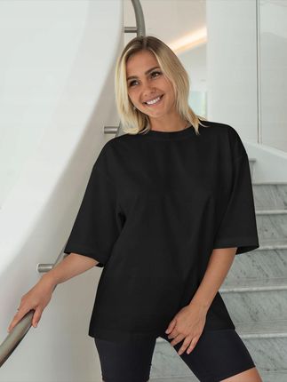 Koszulka Damska Oversize T-shirt Bawełna Luźna Krótka Sukienka Mini 2XL - zdjęcie 2