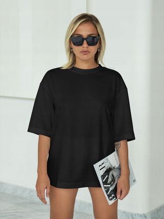 Koszulka Damska Oversize T-shirt Bawełna Luźna Krótka Sukienka Mini 2XL - zdjęcie 6