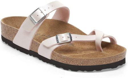 Japonki Birkenstock Mayari saffiano iridescent light rose szerokie 1029258