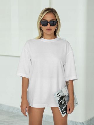 Koszulka Damska Oversize T-shirt Bawełna Luźna Krótka Sukienka Mini M - zdjęcie 5