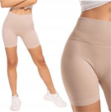 Kolarki Legginsy Bikery Damskie Push-Up Wysoki Stan Prążkowane Moraj L/XL
