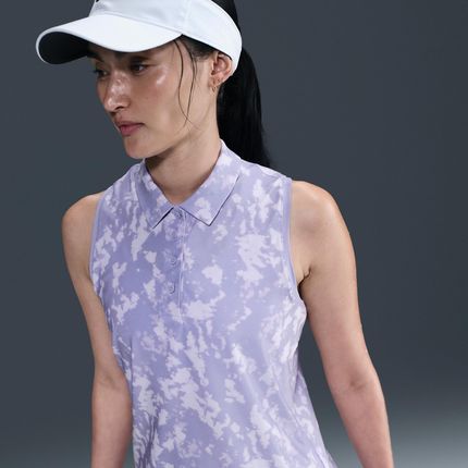 Damska koszulka polo do golfa bez rękawów z nadrukiem Dri-FIT Nike Victory - Fiolet