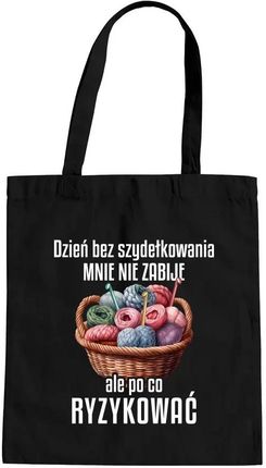 Dzień bez szydełkowania mnie nie zabije, ale po co ryzykować - torba na prezent