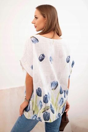 Koszula BOHO damska 100% bawełna tulipany żółta lekka na lato - zdjęcie 3