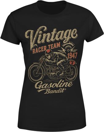 Retro motocykl vintage Damska koszulka (L, Biały) - zdjęcie 2