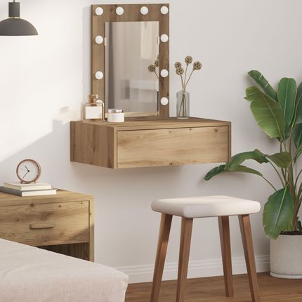 vidaXL Stolik Do Makijażu Z Podświetleniem Led W Stylu Dębu Artisan (865225)