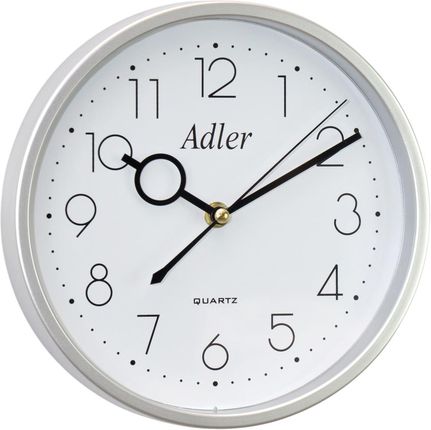 Adler Zegar ścienny MA17-SR 23 cm płynąca wskazówka Srebrny