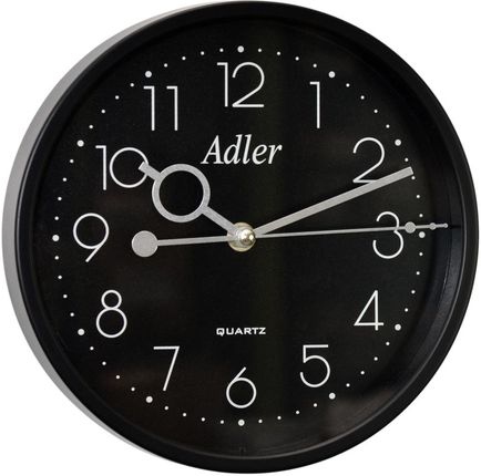Adler Zegar ścienny MA17-BLACK 23 cm płynąca wskazówka Czarny