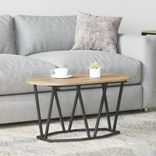 vidaXL Stolik Kawowy Z Dębu Artystycznego 80X40X40,5Cm Z Drewna Inżynieryjnego I Metalu (869695)